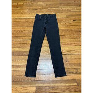 Levi's 721 High Rise Skinny Jeans Womens Size 27 Black Stretch Denim Pants 27x29